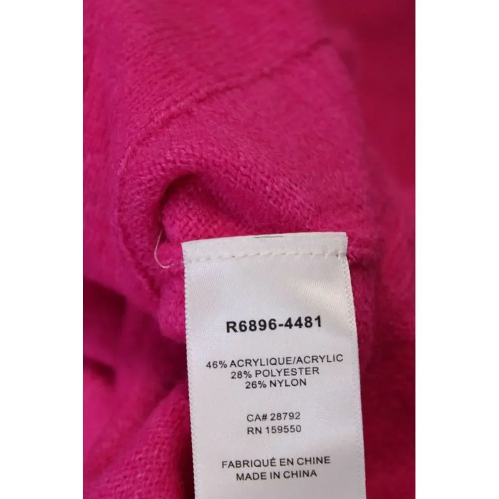 Renuar Womens Front Pockets Crew Neck Pullover Sweater Orchid Size XS